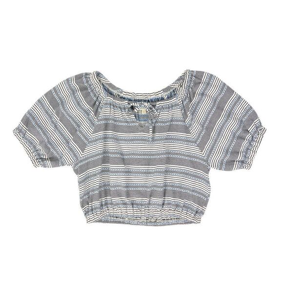 Madewell Jacquard Keyhole Striped Crop Top XS - Picture 4 of 9
